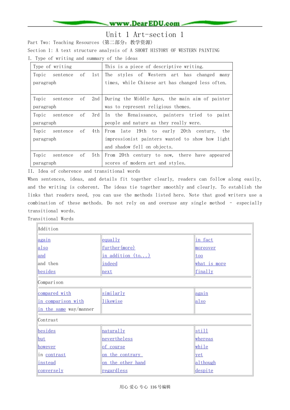 高中英语Unit 1 Art-section 1_第1页