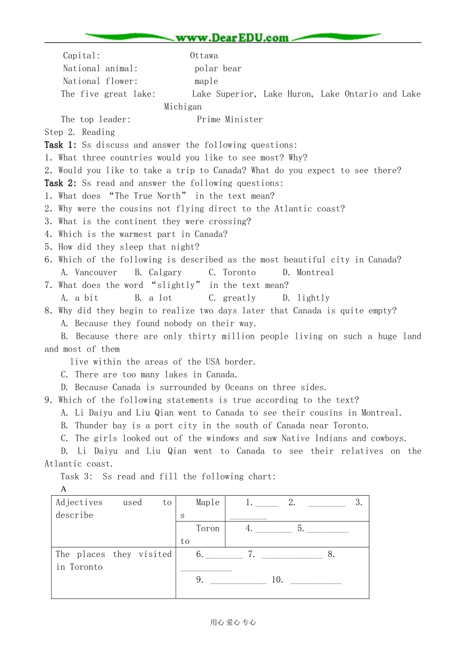 人教版英语必修3 Unit5 Canada--“The true North”_第2页