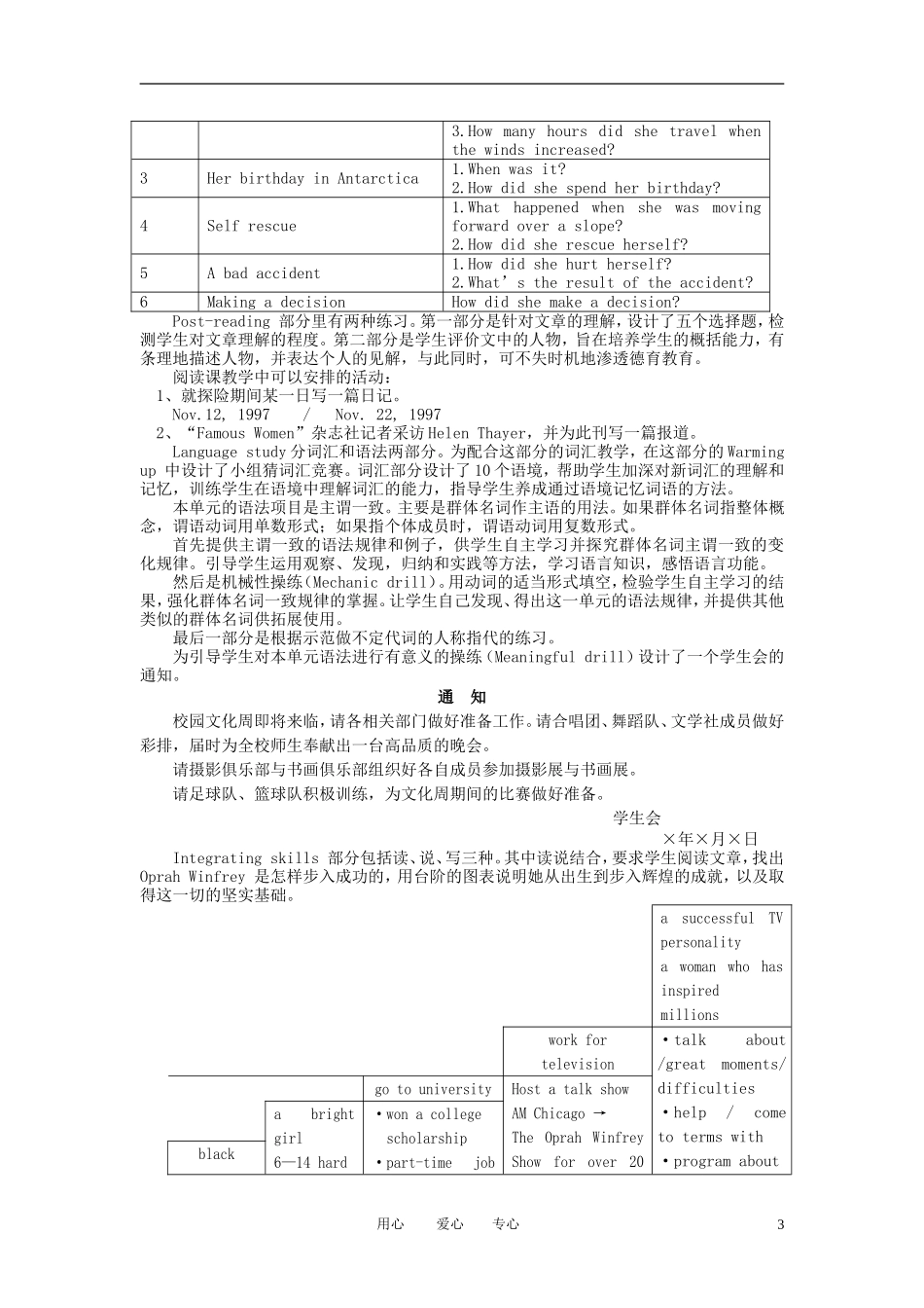 高中英语 Unit17《Famous Women》说课稿_第3页