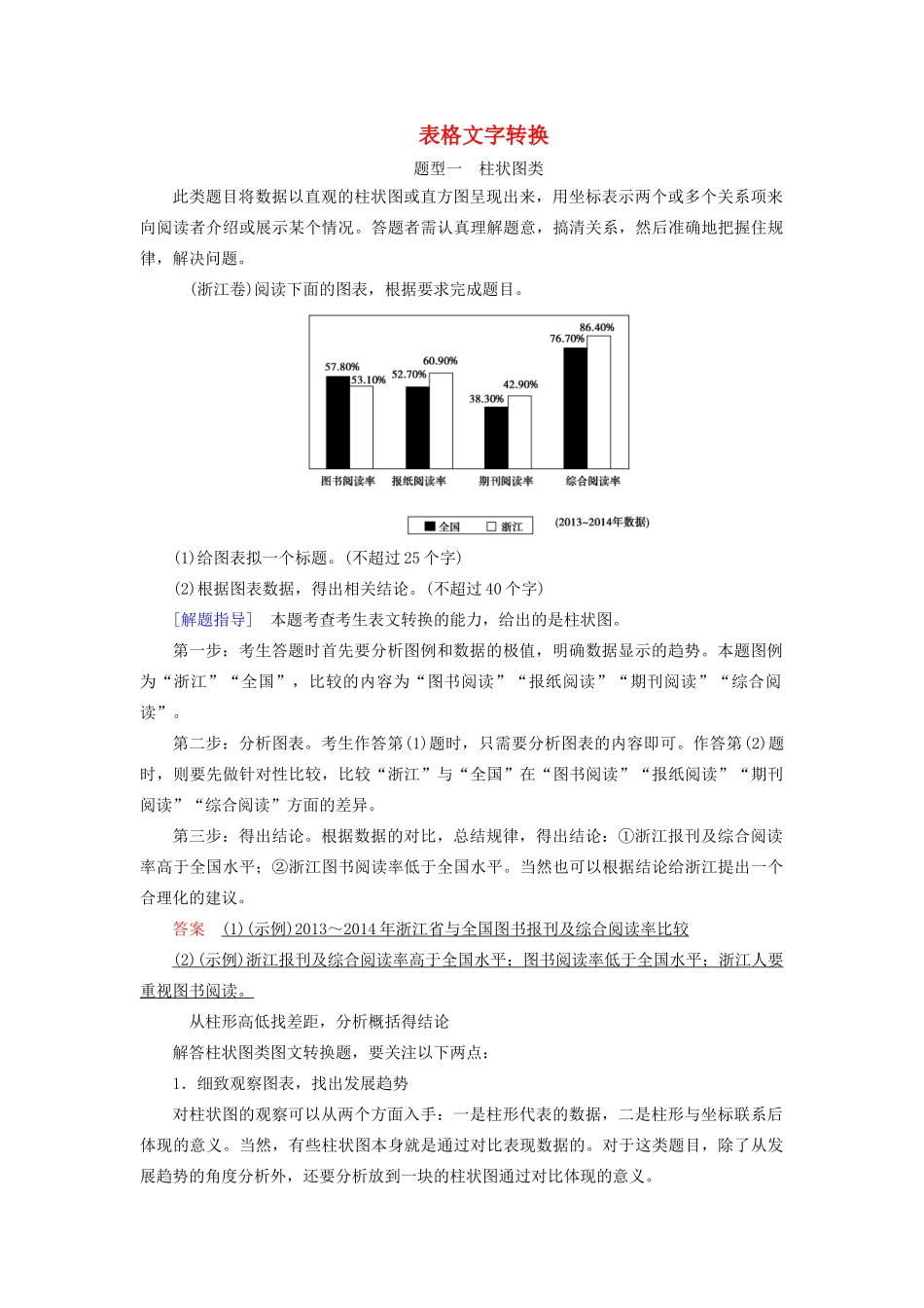 高考语文大一轮复习 第1部分 专题6 第3讲 表格文字转换讲义-人教版高三全册语文教案_第1页