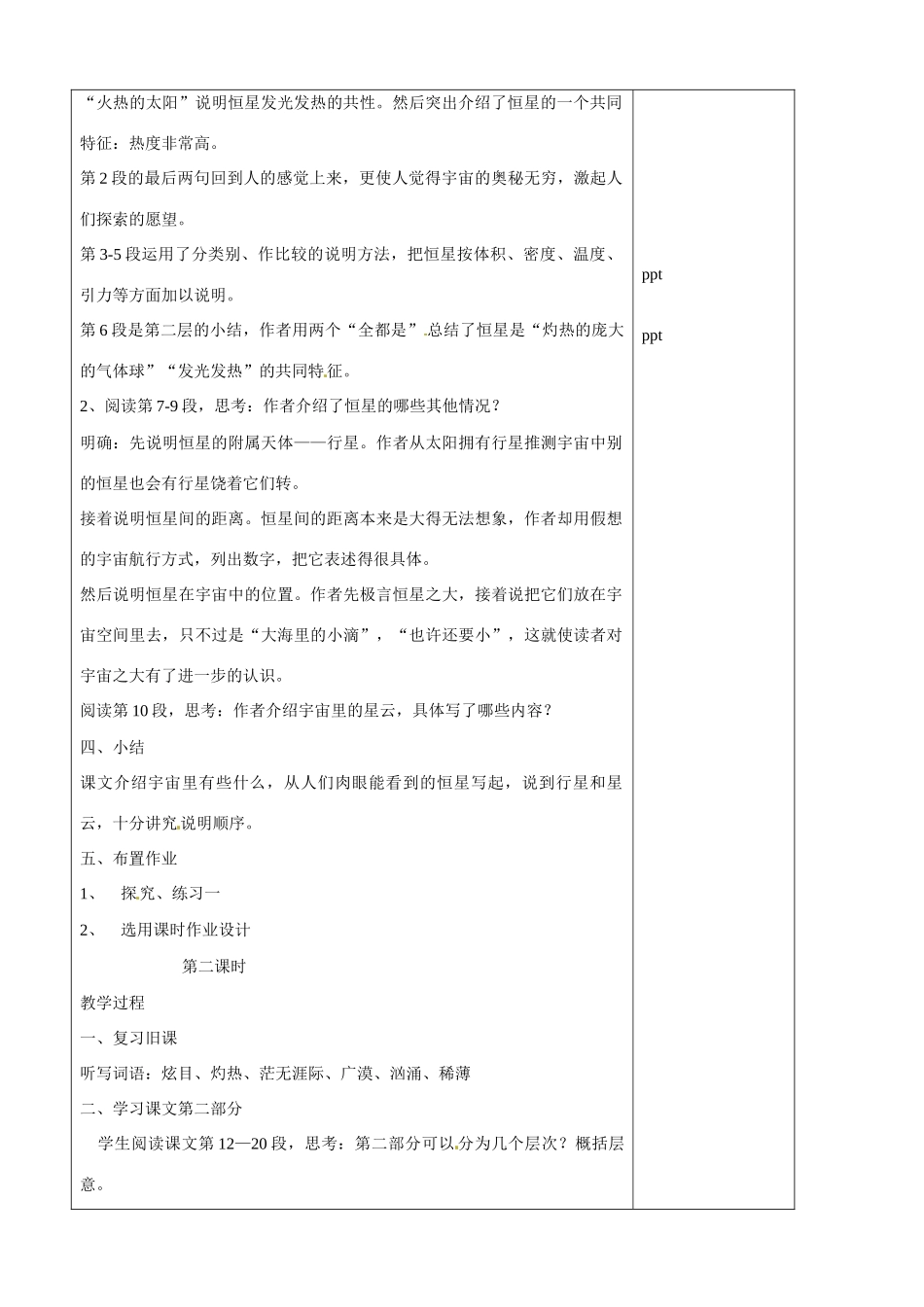 江苏省兴化市昭阳湖初级中学七年级语文上册《第20课 宇宙里有些什么》教案 苏教版_第2页