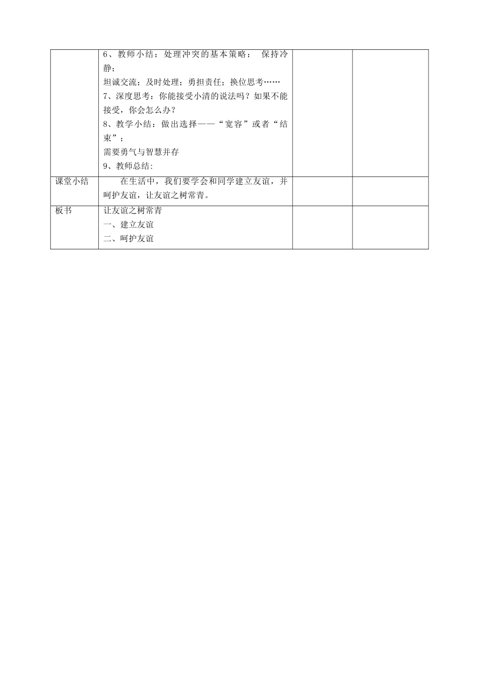 七年级道德与法治上册 第二单元 友谊的天空 第五课 交友的智慧 第1框 让友谊之树常青教学设计 新人教版_第3页