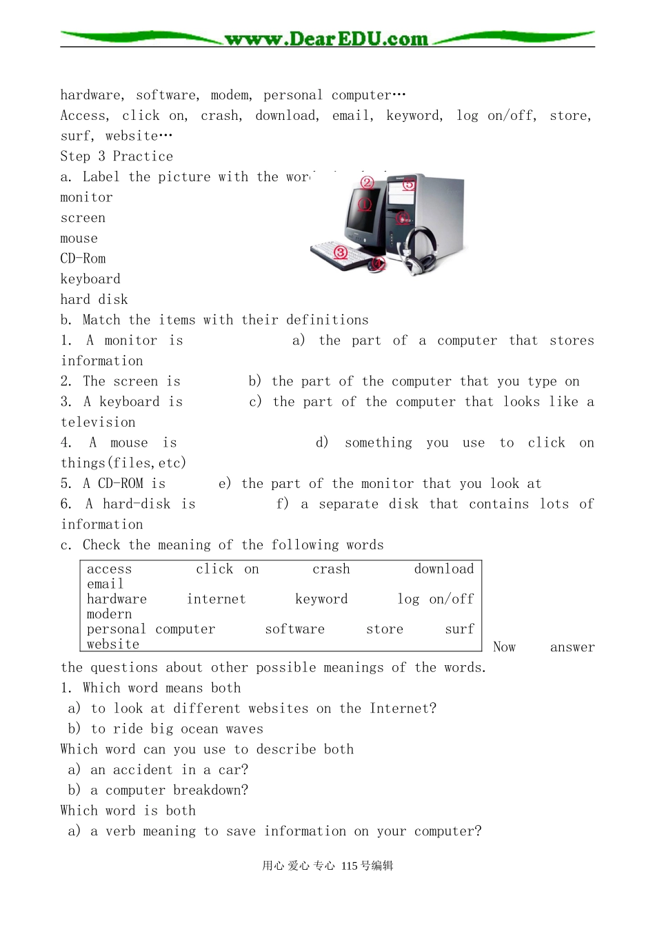 外研版高中英语必修1Module6 The Internet and Telecommunications_第2页
