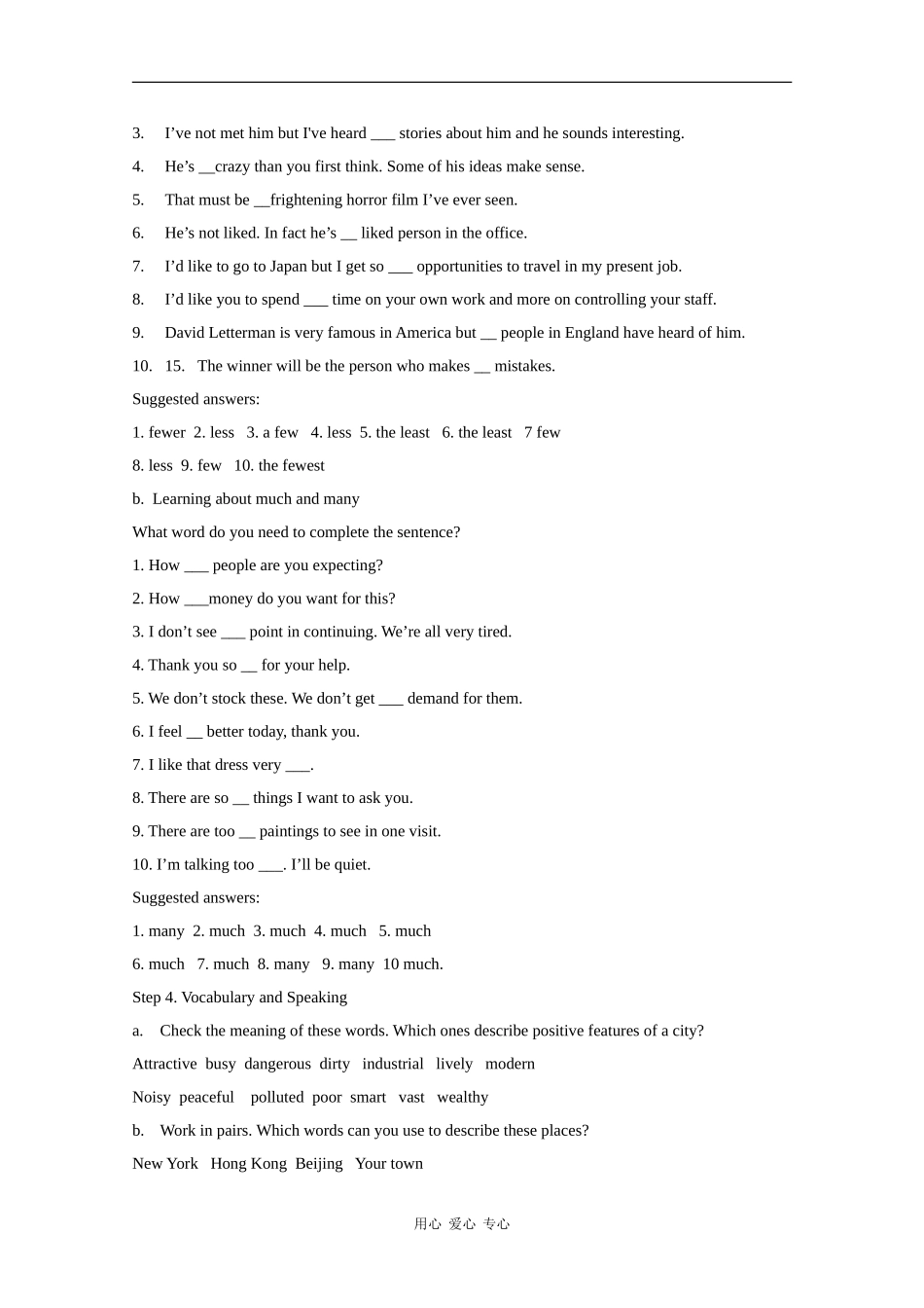 高中英语：M2 Developing&developed countries-listening，speaking&writing教案（外研版必修3）_第2页