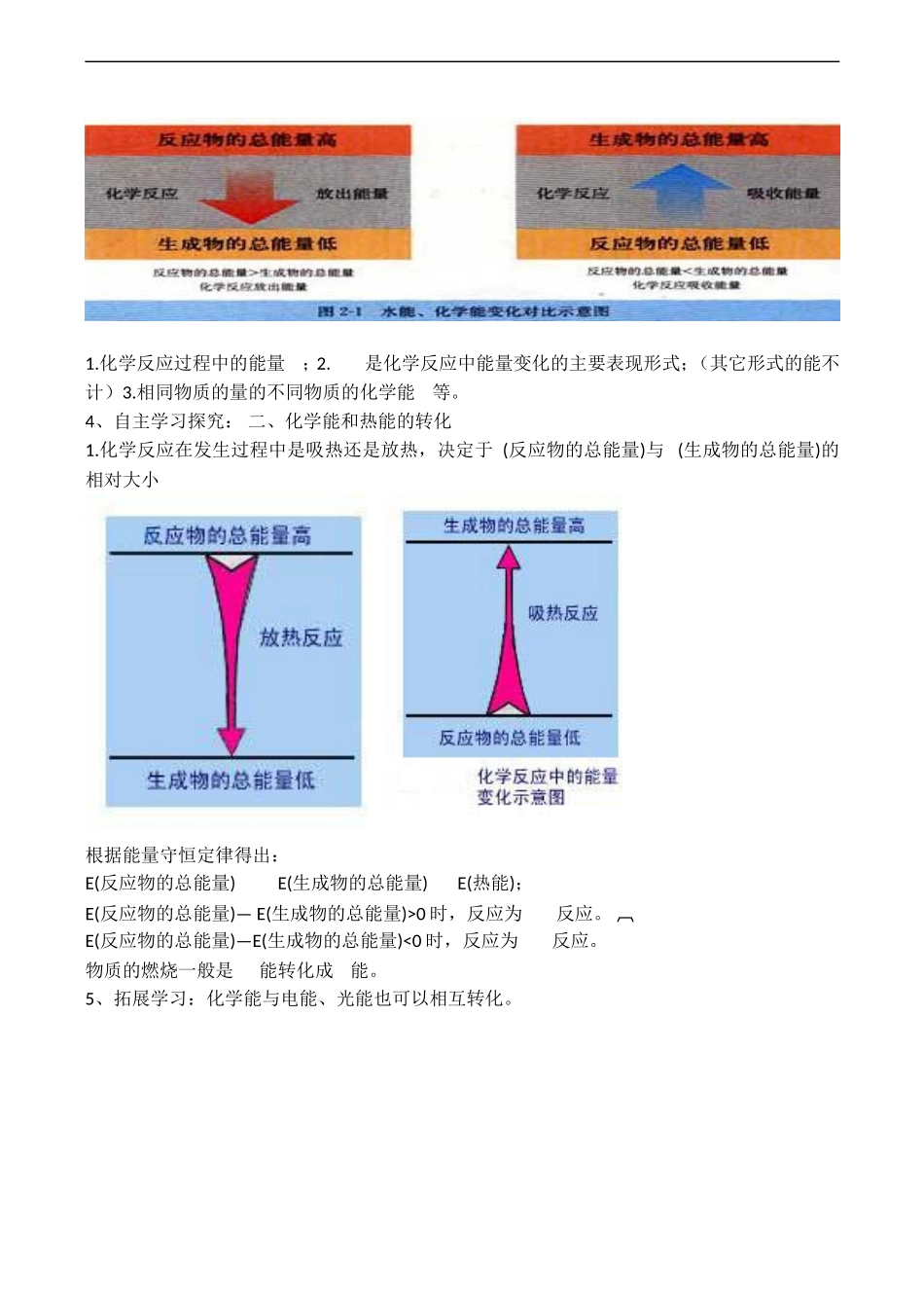 高一化学第二章 化学反应与能量第一节 化学能与热能 (第1课时)_第2页