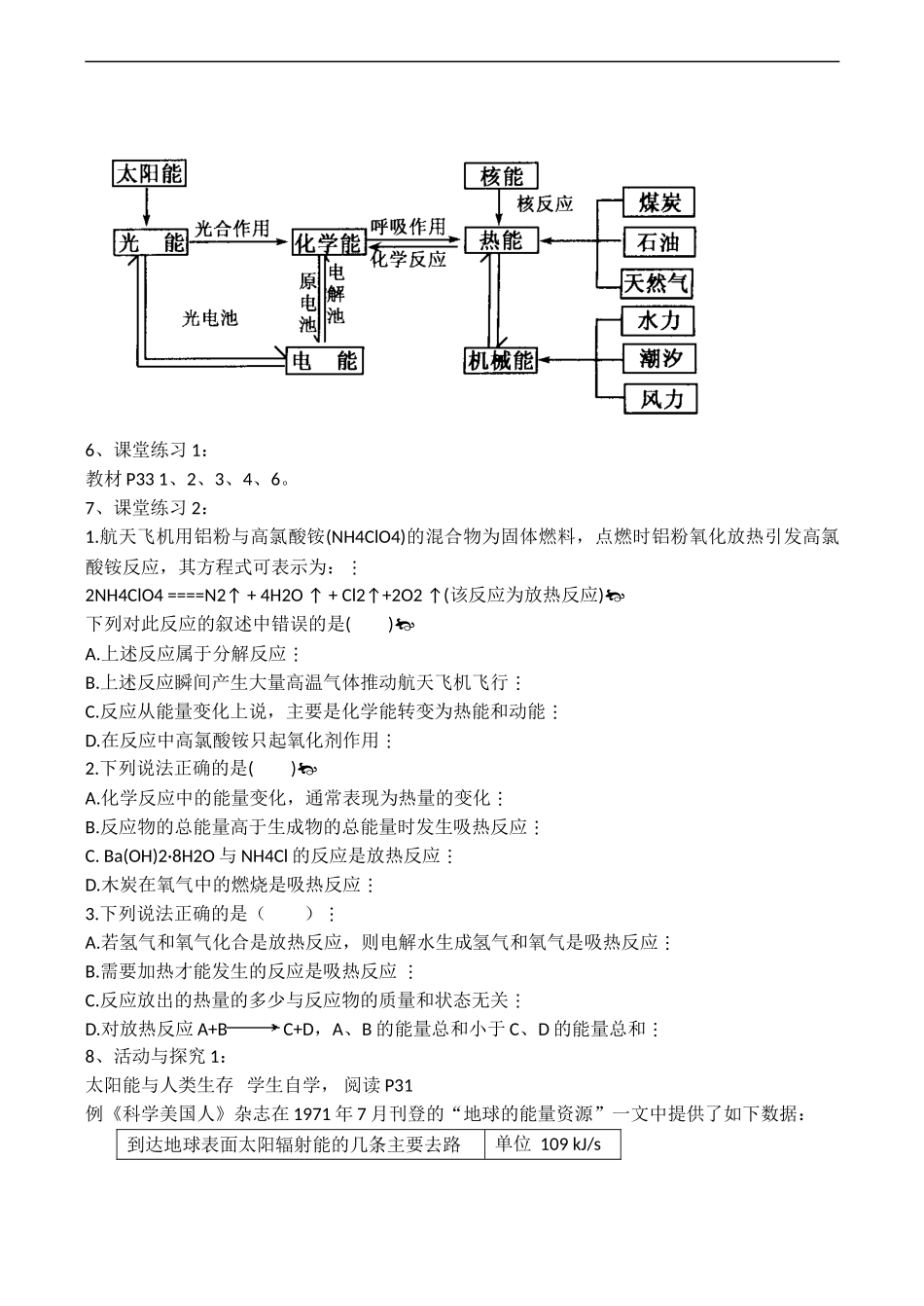 高一化学第二章 化学反应与能量第一节 化学能与热能 (第1课时)_第3页