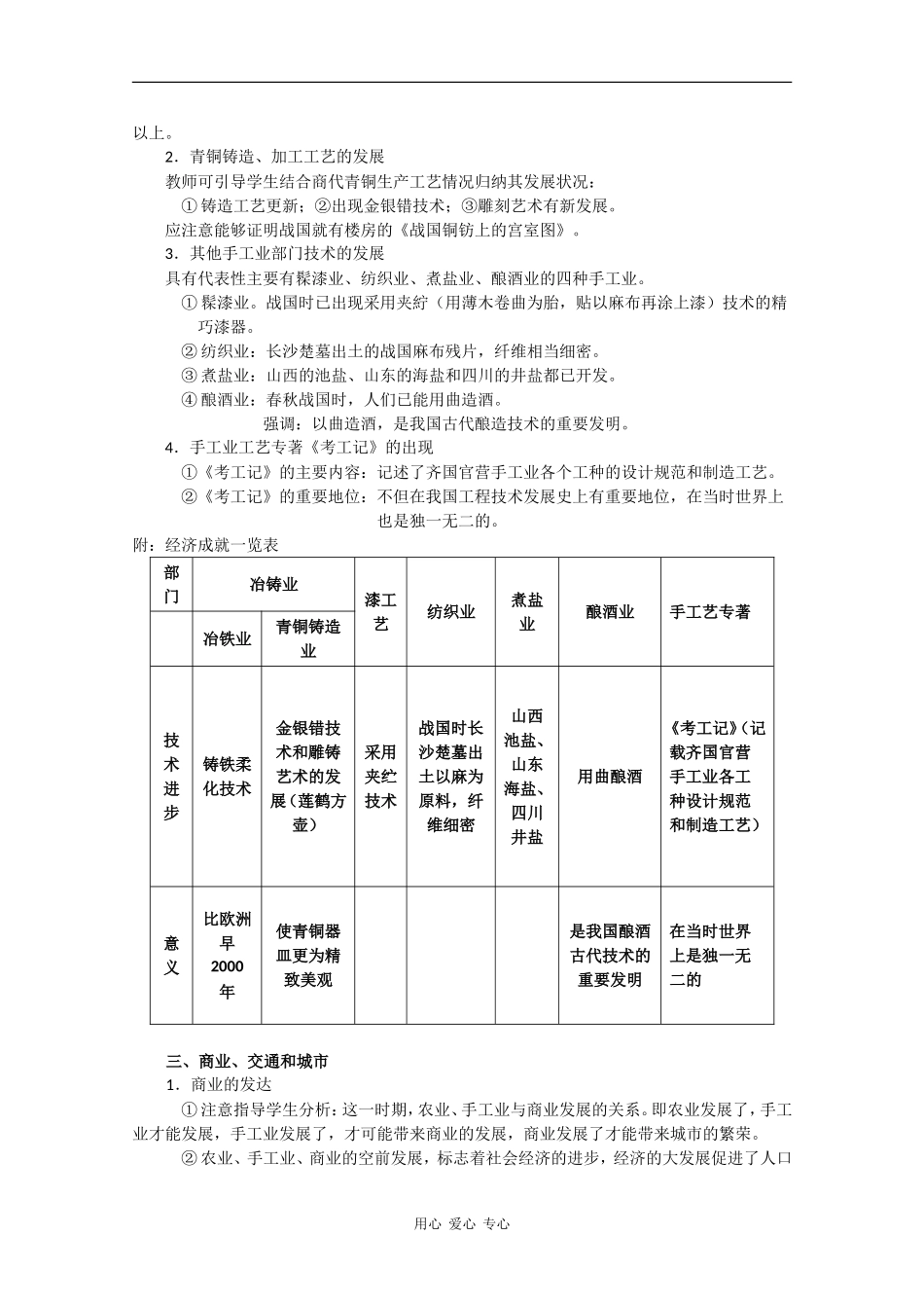 高三历史：1.6《春秋战国时期的社会经济和社会变革》教案 人教版_第2页