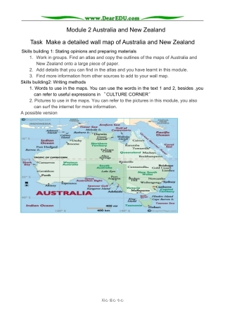 外研版英语必修10 Module2 Australia and New Zealand-Task and writing333