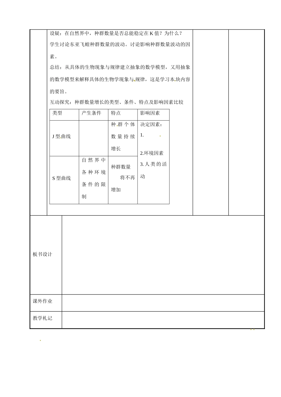 江苏省新沂市第二中学高中生物《3.1 生物群落的基本单位—种群（第2课时）9》教案 苏教版必修3_第3页