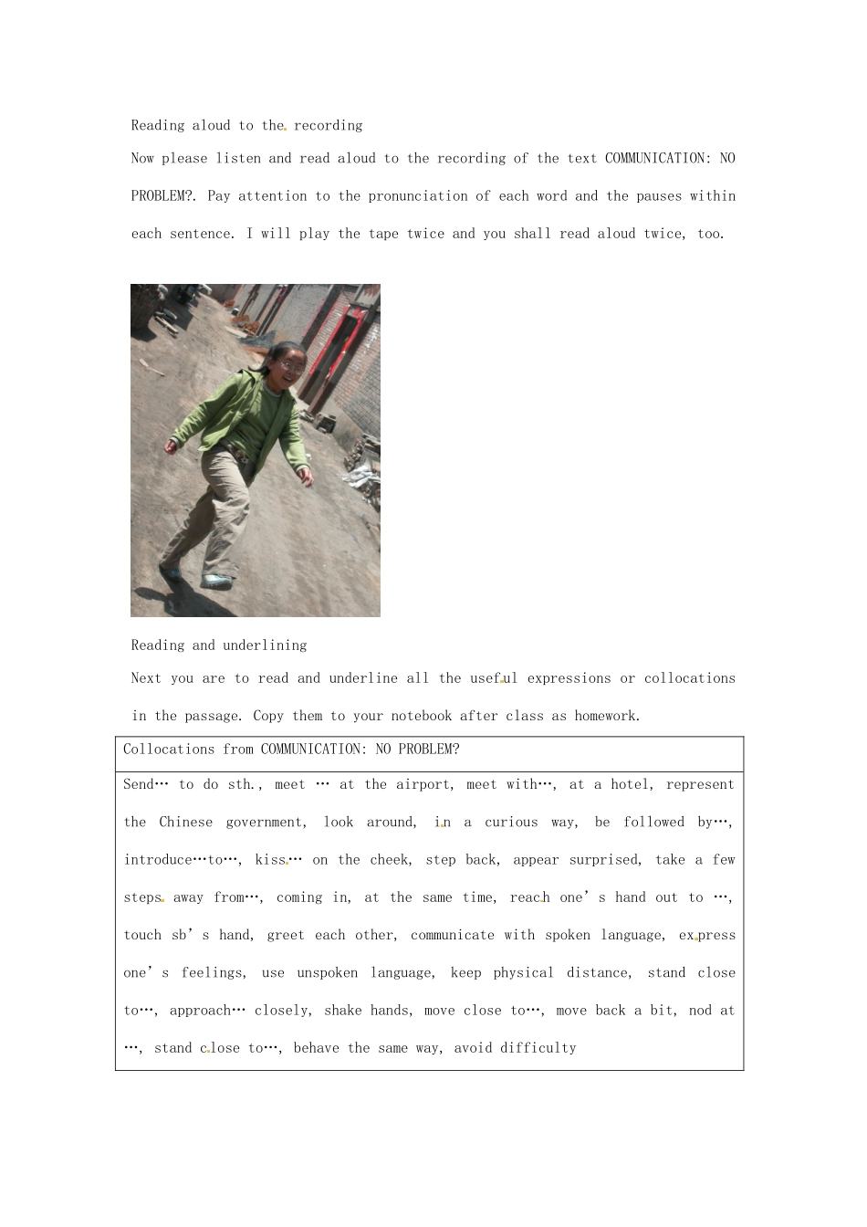 江西省南昌市湾里区第一中学高中英语 Unit 4 Body Language2教案 新人教版必修4_第2页