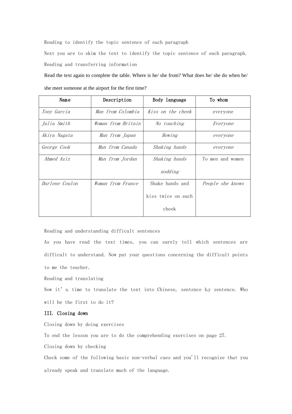 江西省南昌市湾里区第一中学高中英语 Unit 4 Body Language2教案 新人教版必修4_第3页