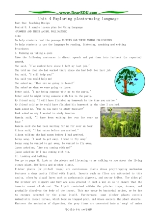 高中英语Unit 4 Exploring plants-using language