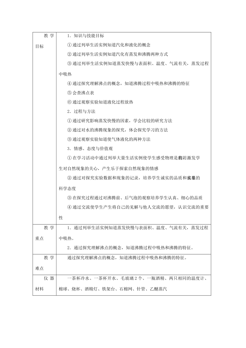 九年级物理全册 第十二章 第三节 汽化与液化教案1 （新版）沪科版_第3页