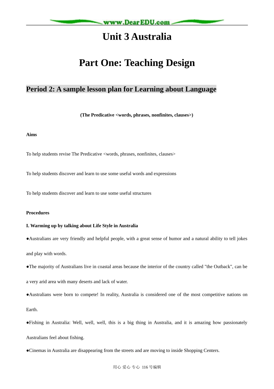 高中英语Unit 3 Australia Learning about Language_第1页