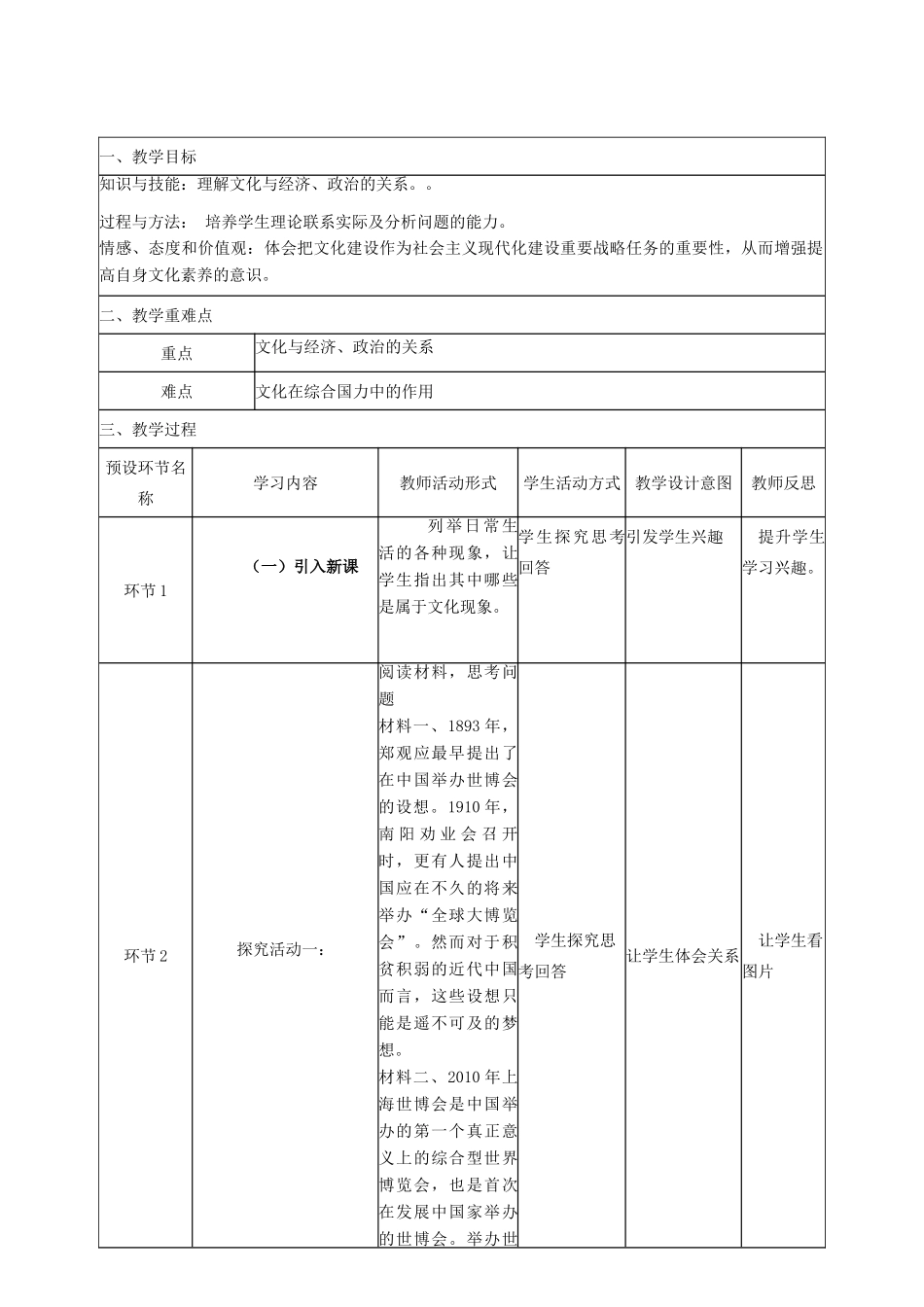 四川省宜宾市一中高二政治下学期第2周教学设计-人教版高二全册政治教案_第2页