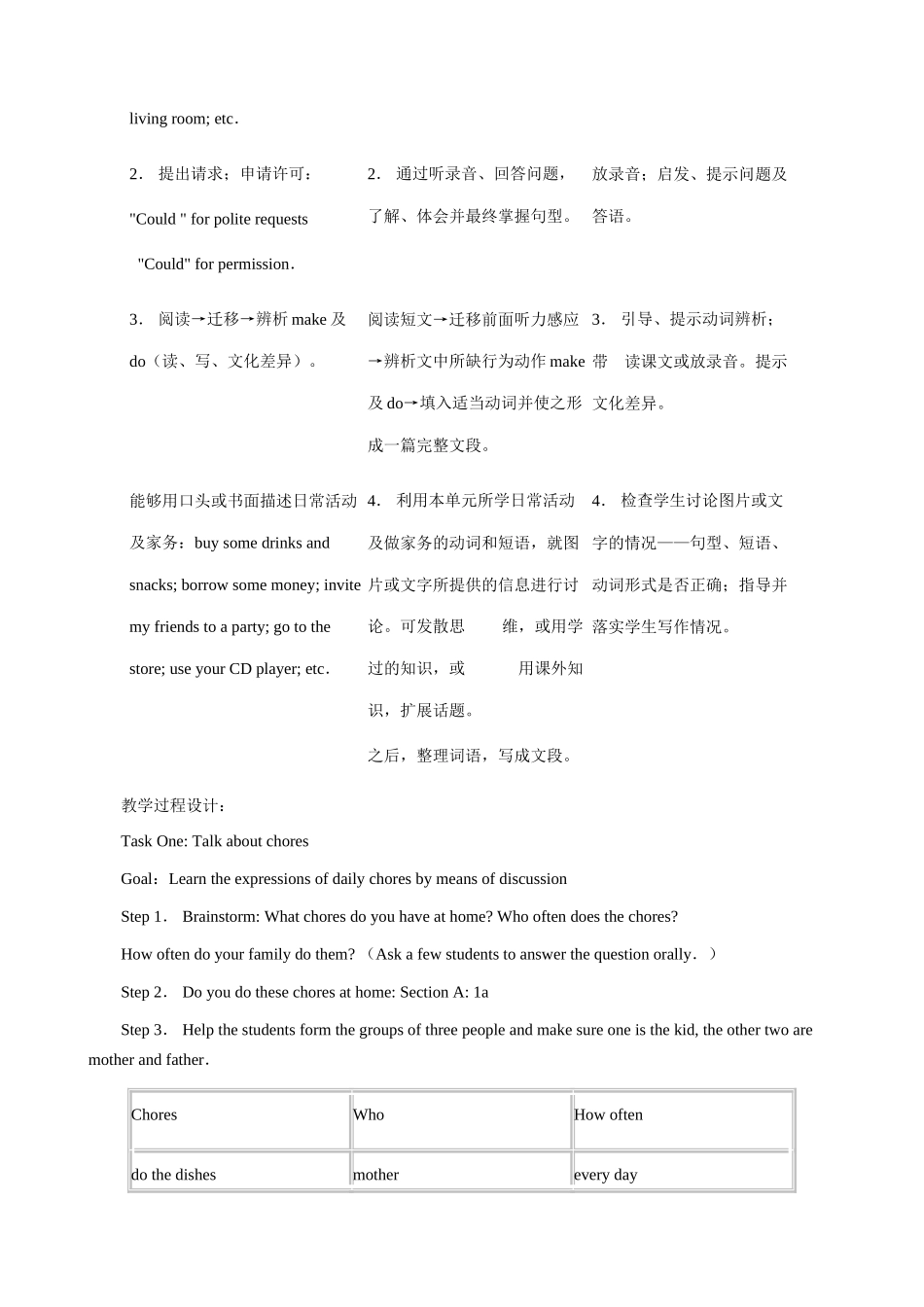 八年级英语Could you please clean your room教案(1)新课标 人教版_第2页