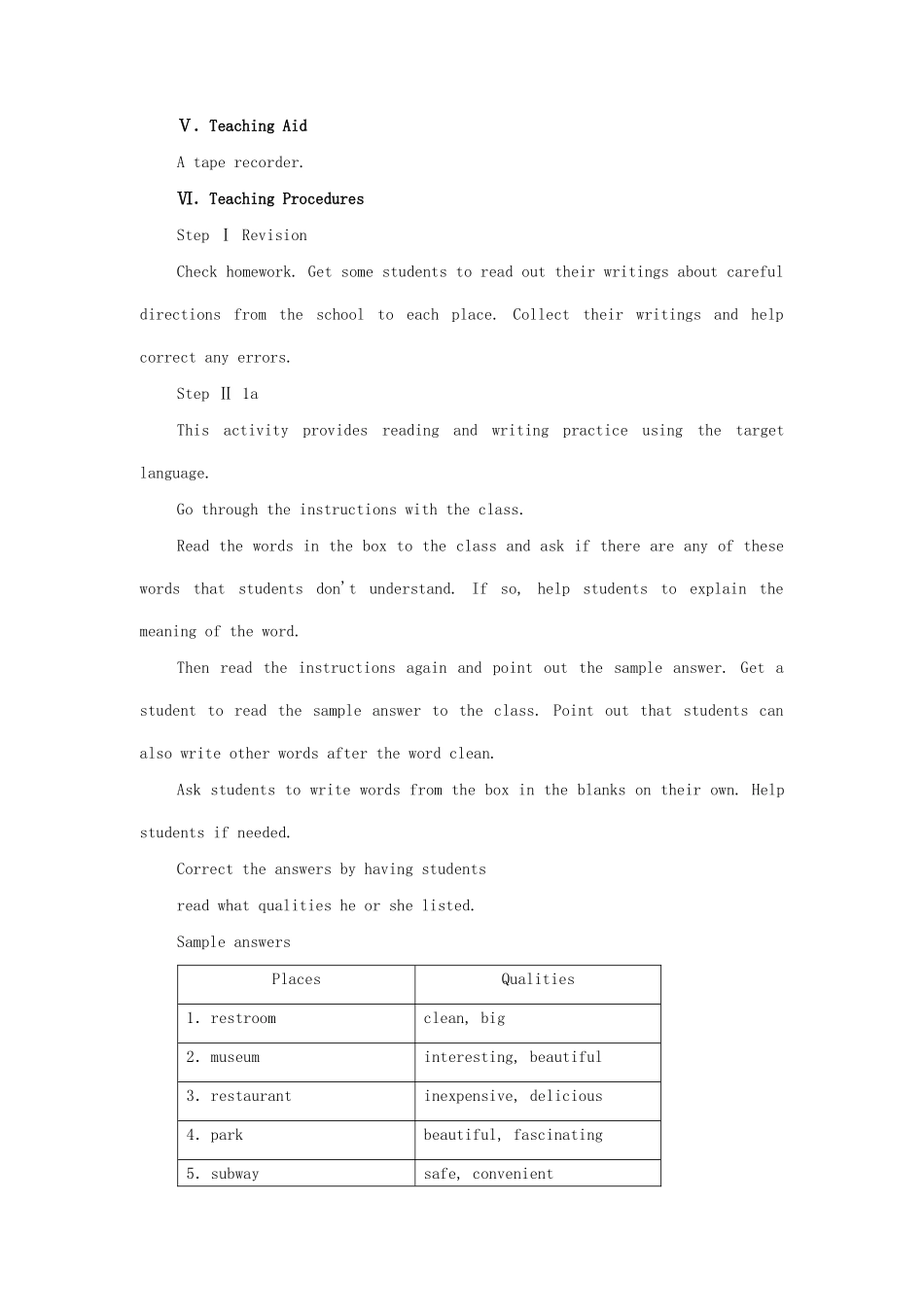 九年级英语全册 Unit 11 Could you please tell me where the restrooms are？The Fourth Period教案 人教新目标版_第2页