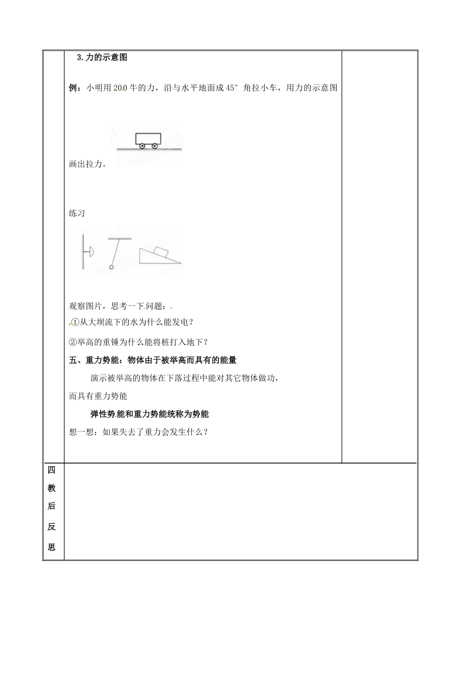 江苏省连云港市岗埠中学八年级物理下册《重力、力的示意图》教案 新人教版_第3页