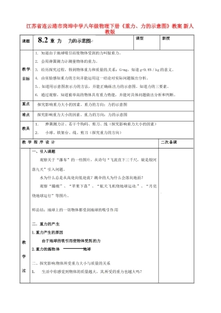 江苏省连云港市岗埠中学八年级物理下册《重力、力的示意图》教案 新人教版