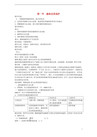 四川省昭觉中学高中地理 4.1 森林及其保护教案 新人教版选修6