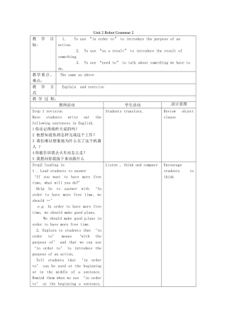 江苏省昆山市锦溪中学九年级英语下册 Unit 2 Robot Grammar 2教案 牛津版