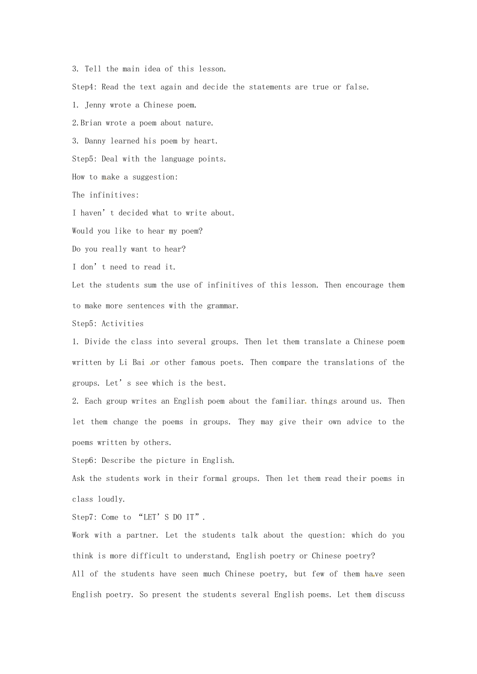 九年级英语下册 Unit 1 You Can Write Poetry Lesson 1教案 冀教版_第2页