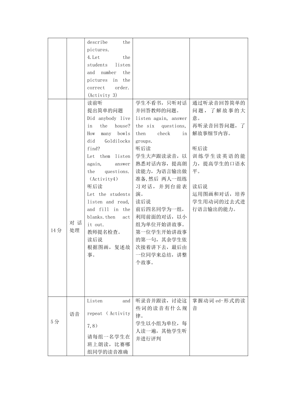 七年级英语下册 Module 8 Unit 1 Once upon a time教案3 （新版）外研版-（新版）外研版初中七年级下册英语教案_第3页