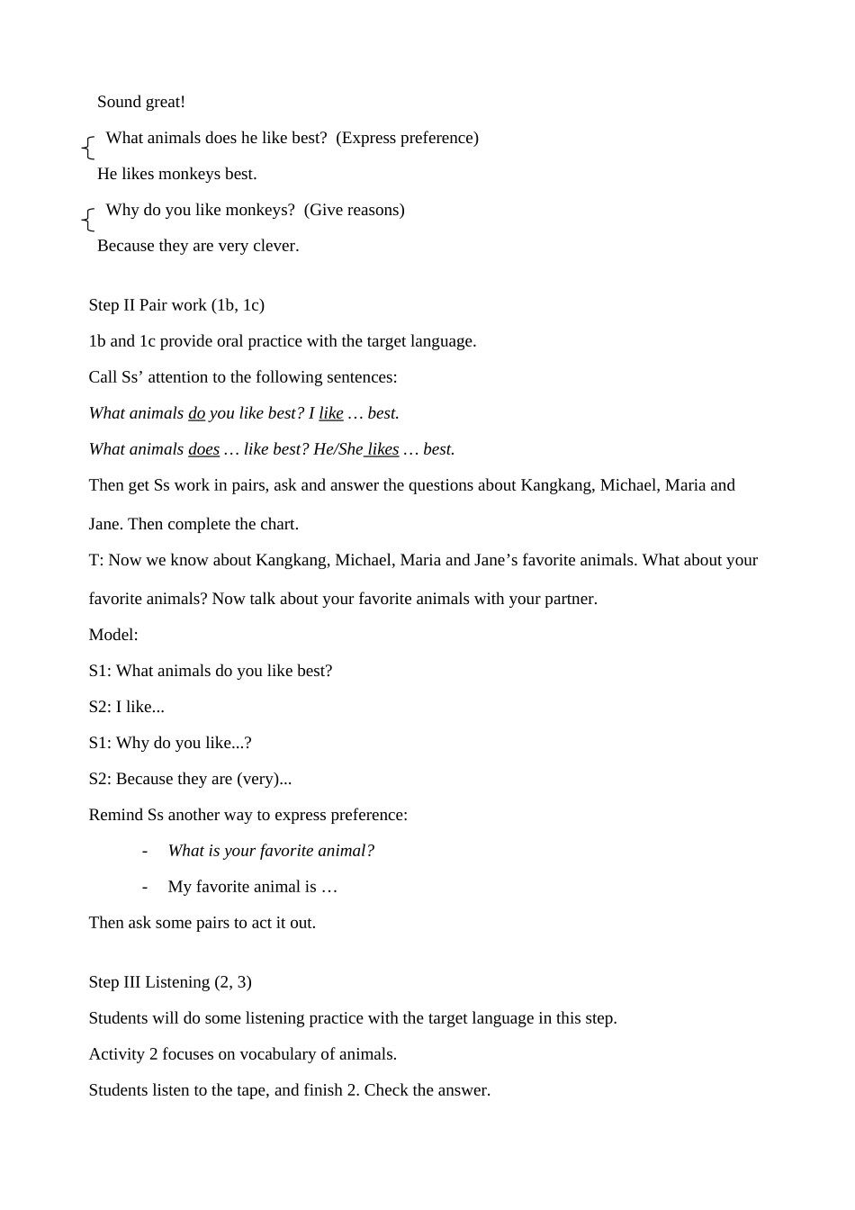 仁爱版七年级英语上册 Unit4 Having fun--Topic 3 What are your favorite animals_第3页