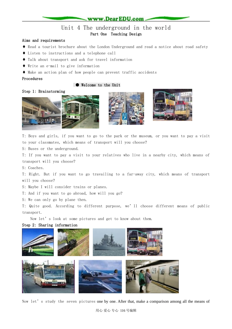 高中英语必修7Unit 4 The underground in the world-Welcome to the Unit_第1页