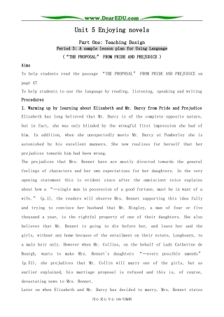 高中英语Unit 5 Enjoying novels(Part 1)--Period 3 Using Language