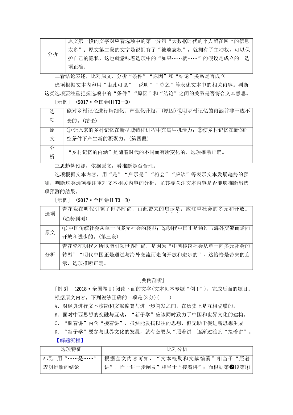高考语文二轮提分复习 专题1 论述类文本阅读 提分攻略2 题型3 分析概括推断文本观点讲义-人教版高三全册语文教案_第2页