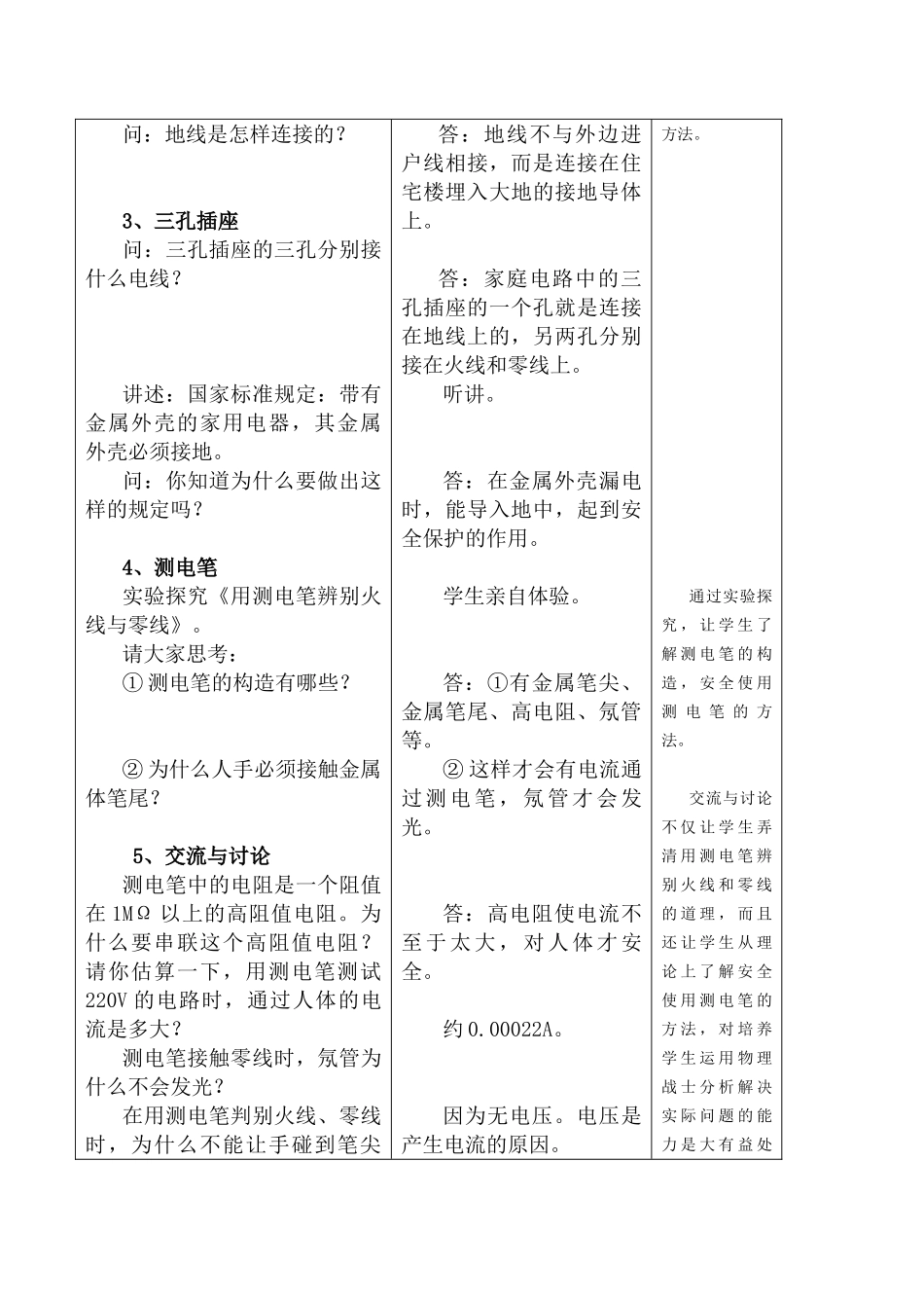 九年级物理第十四章 第五节 家庭用电教案人教版_第2页