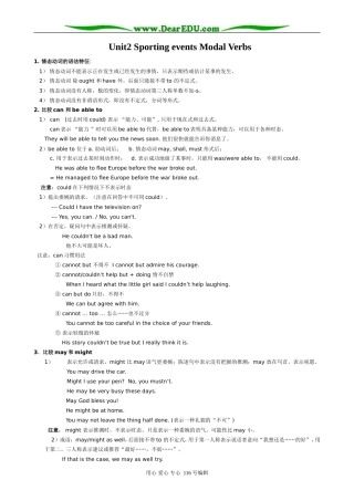 高中英语必修4Unit2 Sporting events Modal Verbs