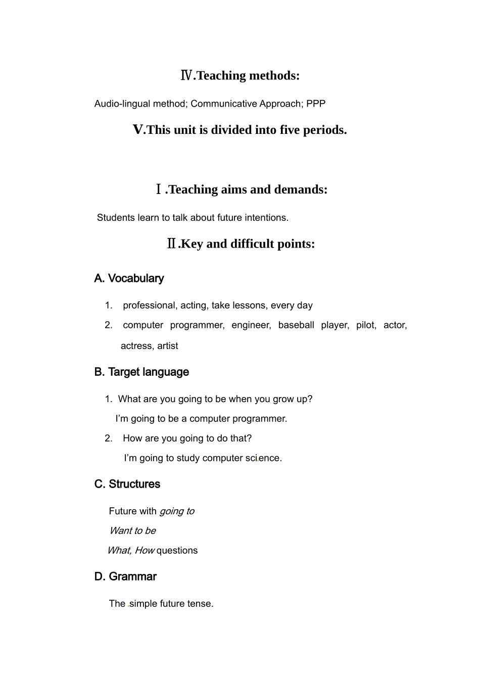 七年级英语下册：Unit 7 I'm going to be a basketball player（教案4）鲁教版_第2页