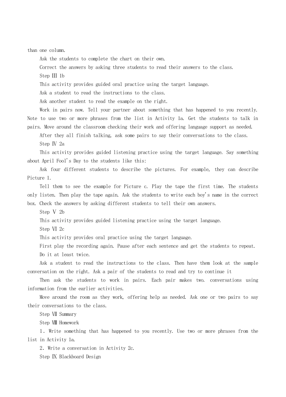 九年级英语全册 Unit 9 By the time I got outside，the bus had already left The Fourth Period教案 人教新目标版_第2页