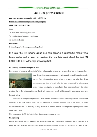 高中英语Unit 5 The power of nature Using language