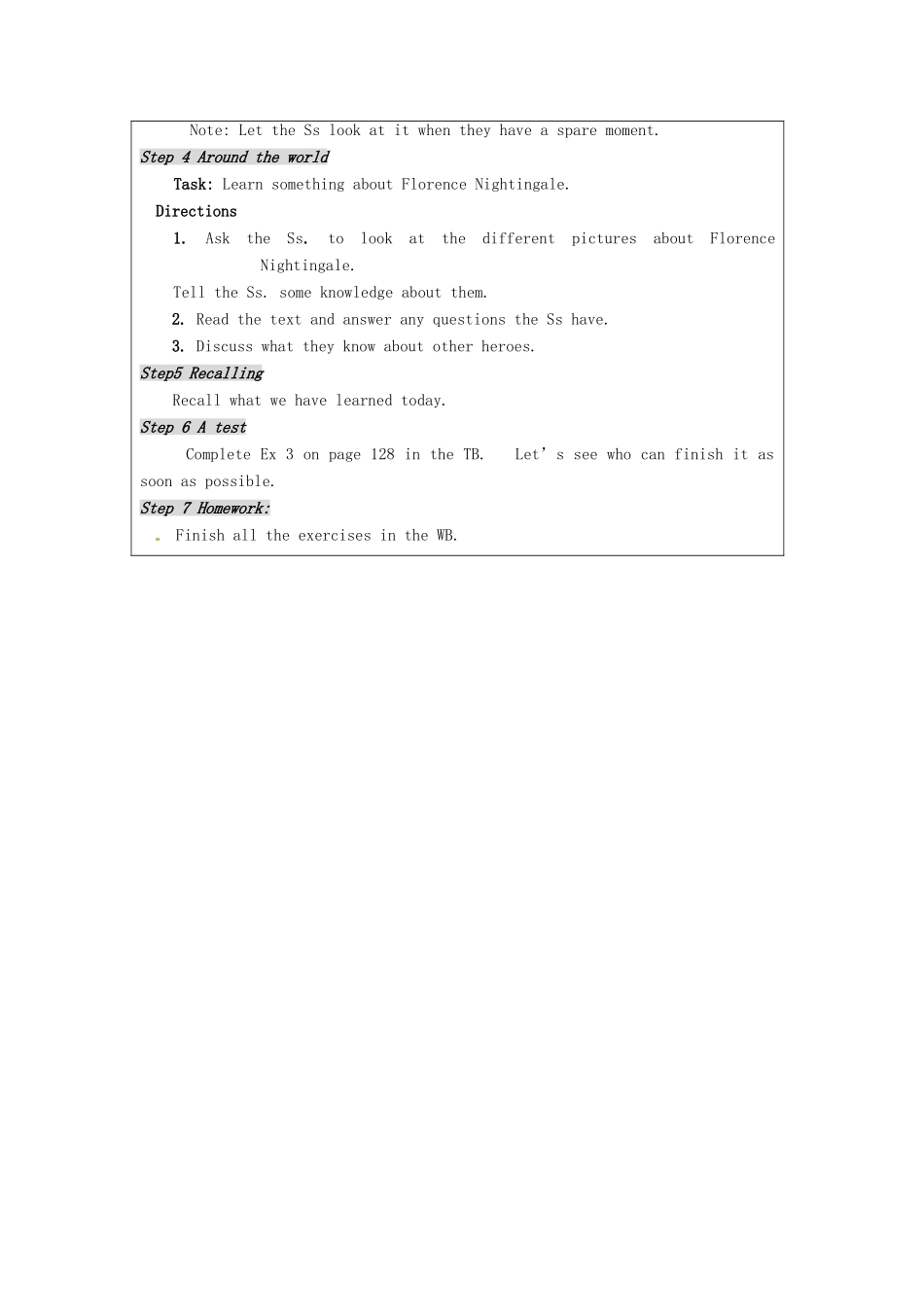 八年级英语下册 Module 9 Heroes Unit 3 Language in use教案 外研版_第3页