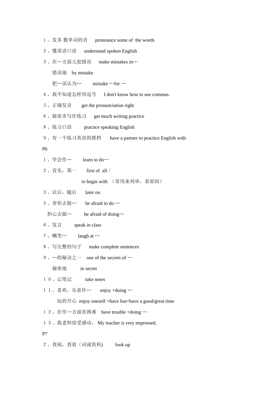九年级英语Unit1复习提纲 人教版全册_第2页