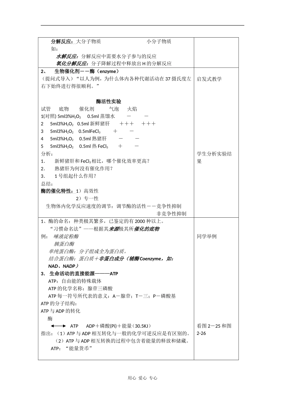 高一生物：4.1《生物体内的化学反应》教案（2）沪科版_第2页