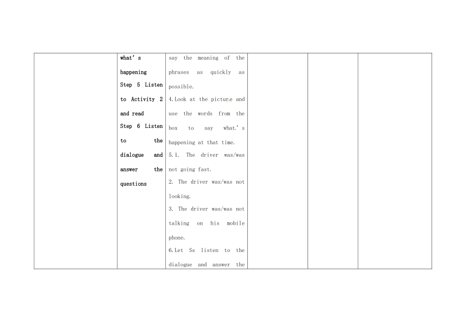小学八年级英语上册 Module 8 Unit 1 While the car were changing to red, a car suddenly appeared教案 （新版）外研版-（新版）外研版初中八年级上册英语教案_第3页