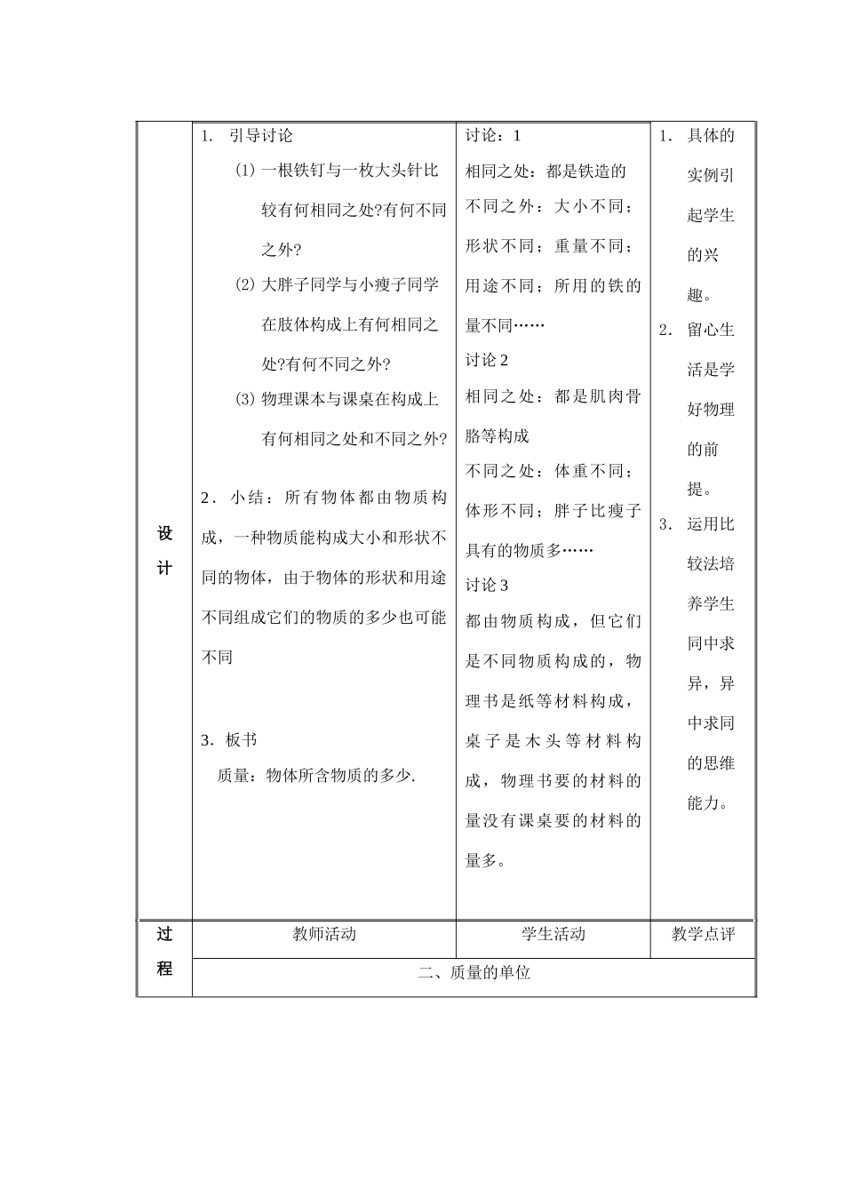 八年级物理第六章6.1质量教案苏科版_第2页