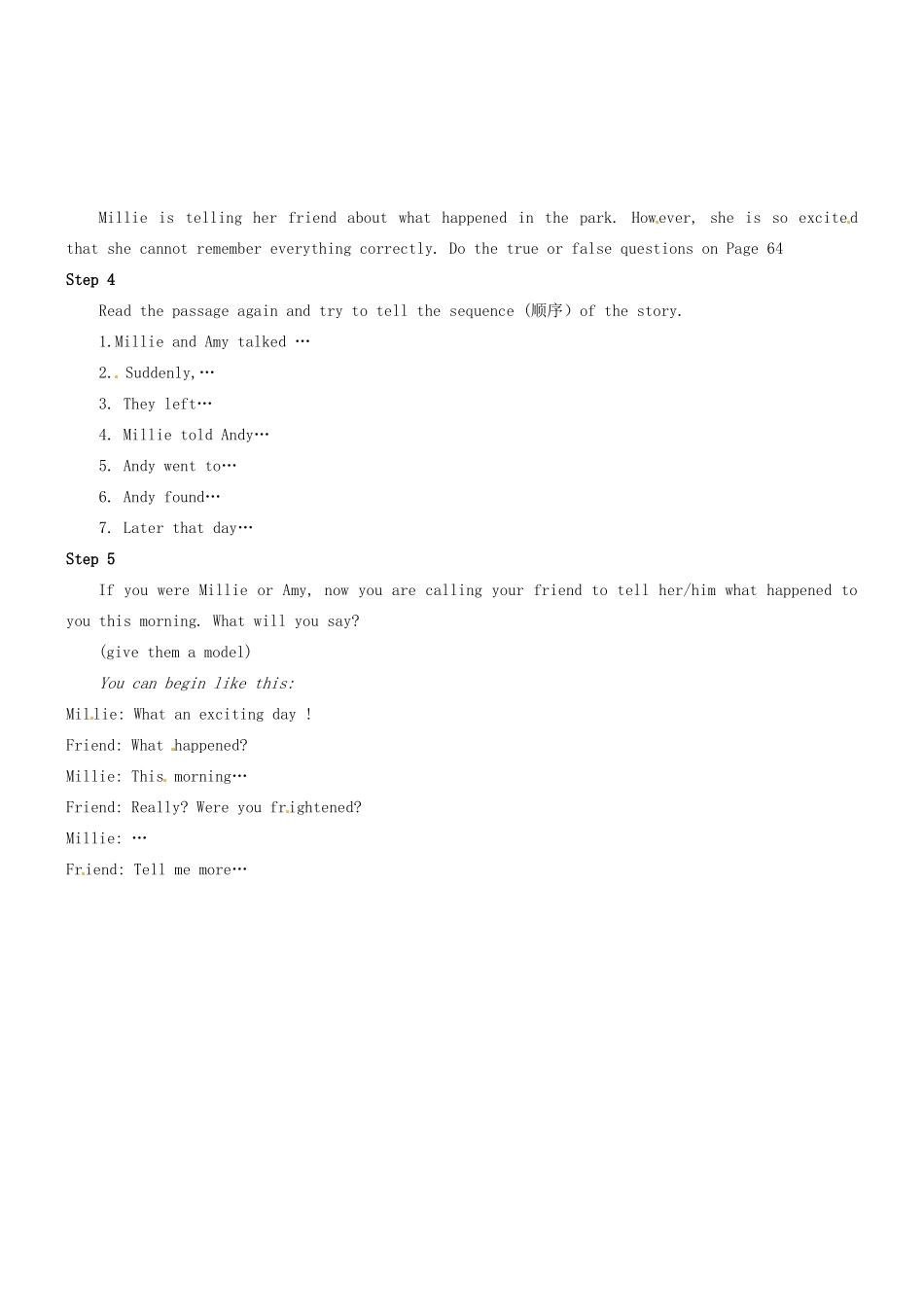 江苏省永丰初级中学七年级英语下册《Unit 4 Amazing things》Period 2 Reading 1教案 牛津版_第2页