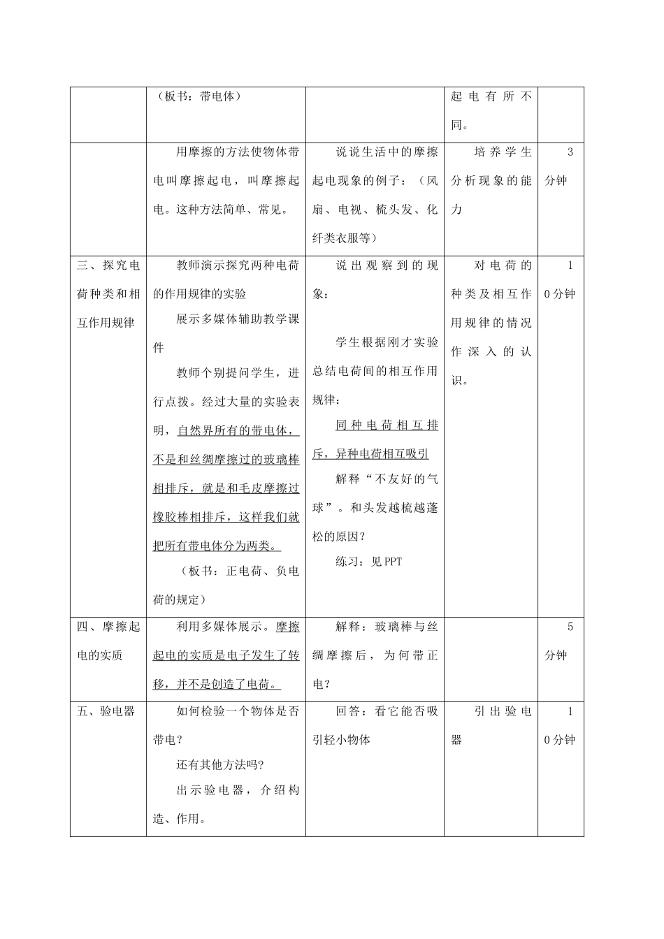 九年级物理全册 第十四章 第一节 电是什么教案3 （新版）沪科版_第3页
