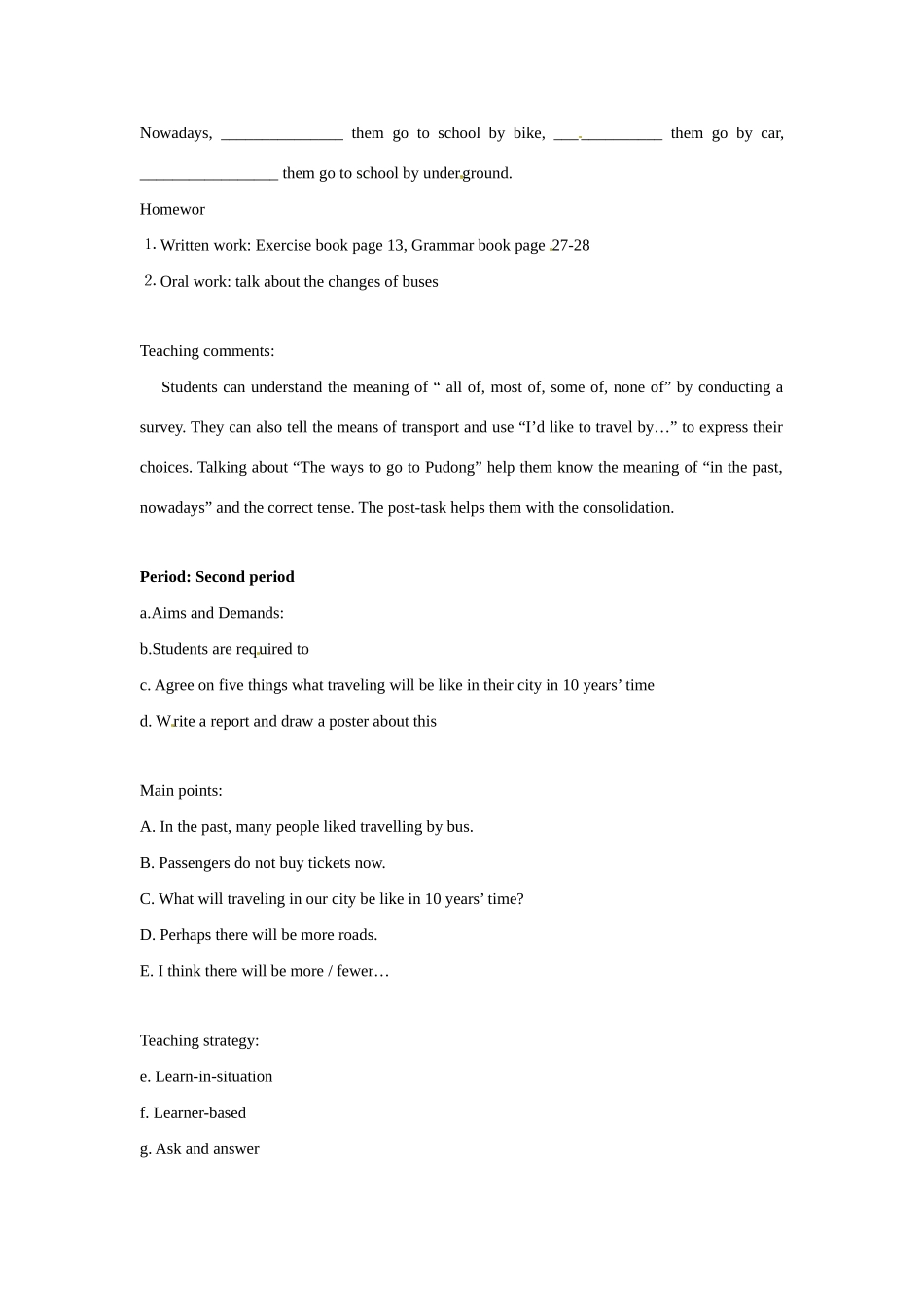 七年级英语上册 Module 1 Unit 3 Travelling in Garden City教案 沈阳牛津版_第3页