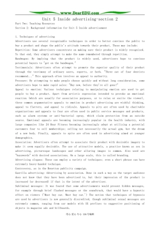 高中英语Unit 5 Inside advertising-section 2