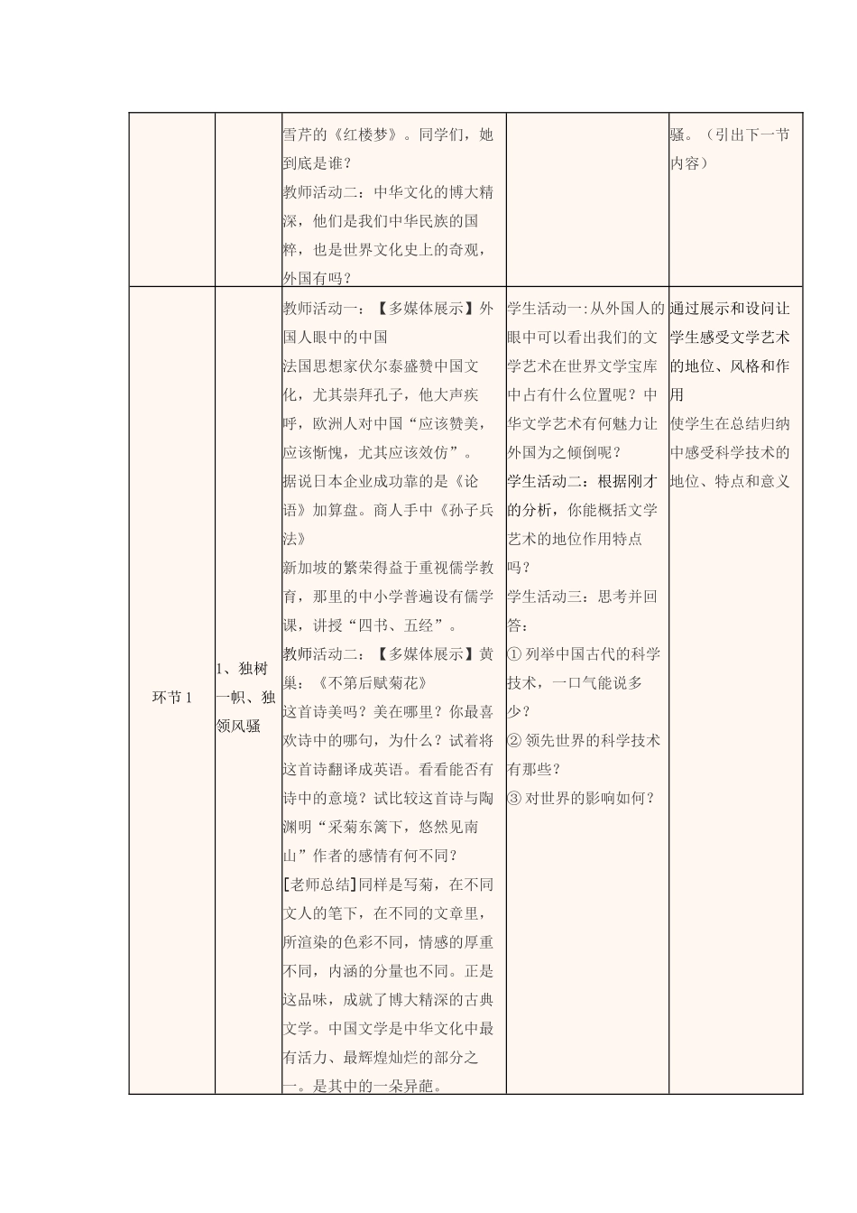 四川省宜宾市一中高二政治上学期第七周 博大精深的中华文化教学设计 新人教版必修3-新人教版高二必修3政治教案_第2页