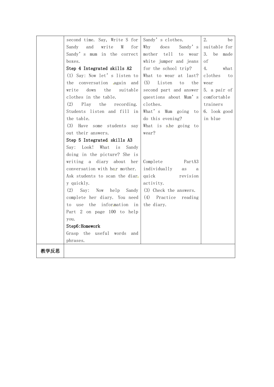 七年级英语上册《Unit 8 Fashion Integrated skills》教案 （新版）牛津版-（新版）牛津版初中七年级上册英语教案_第2页