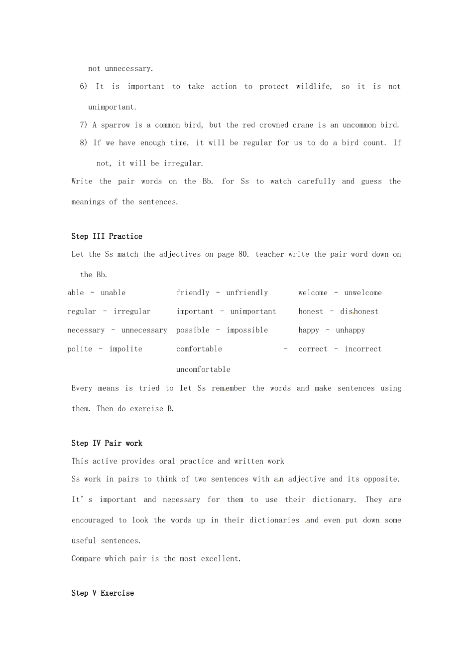 江苏省大丰市万盈二中八年级英语上册 Unit 5 Birdwatchers-Period 3 Vocabulary 教案 牛津版_第3页