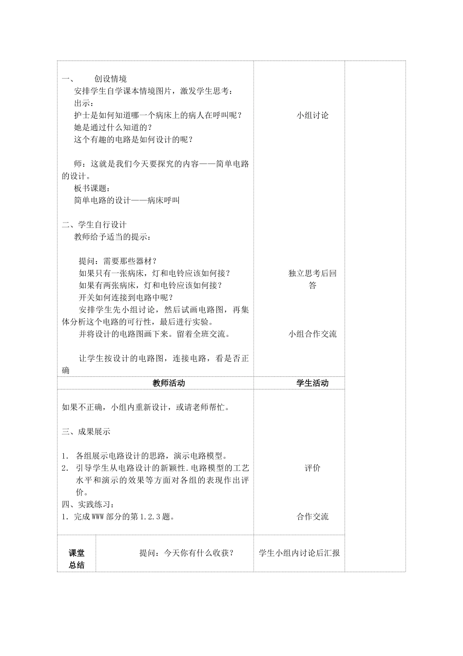九年级物理上册 第十三章 电路初探综合实践活动教案 （新版）苏科版-（新版）苏科版初中九年级上册物理教案_第2页
