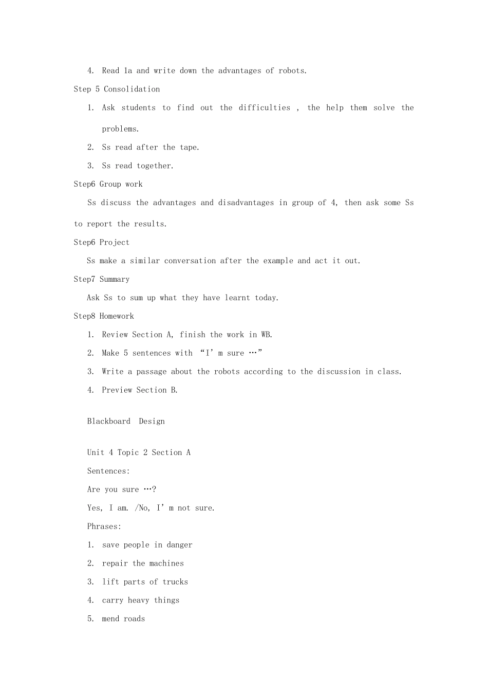 八年级英语上册 Unit 4 Our World Topic 2 How can we protect ourselves from the earthquake Section A教案1 （新版）仁爱版-（新版）仁爱版初中八年级上册英语教案_第2页
